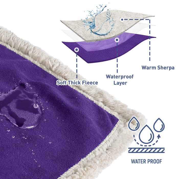 Sherpa Polar Fleece Waterproof Blanket