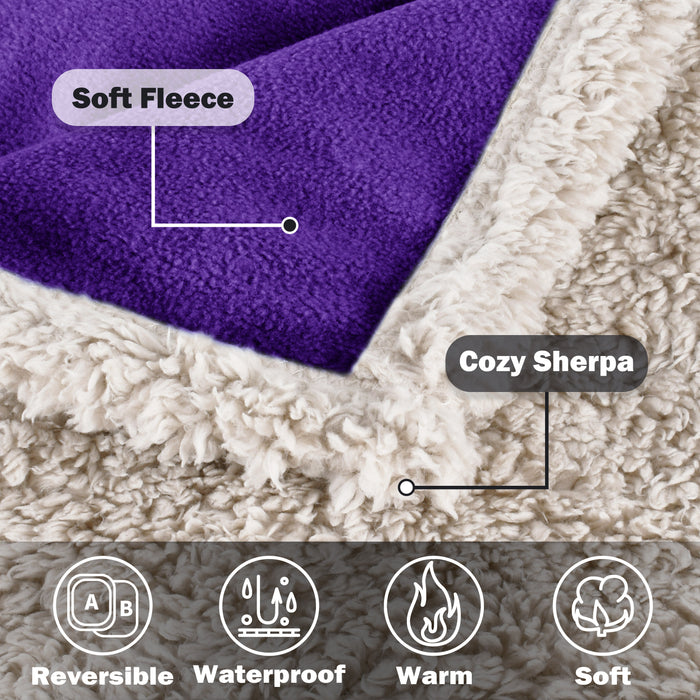 Sherpa Polar Fleece Waterproof Blanket