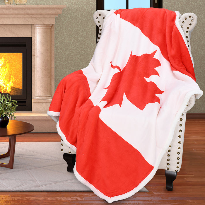 Flag Sherpa Throw Blanket