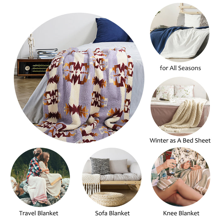 Southwest Inspired Sherpa Throw Blanket