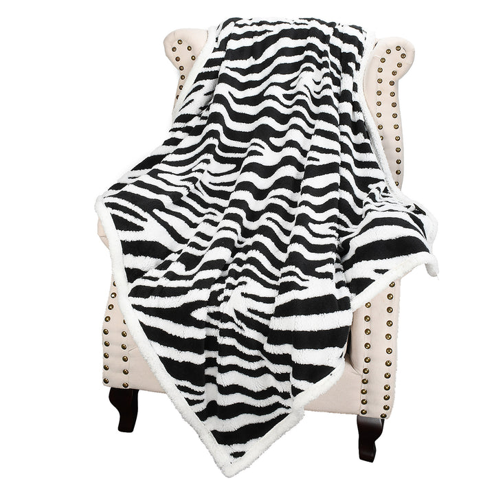 Jacquard Sherpa Throw Blanket