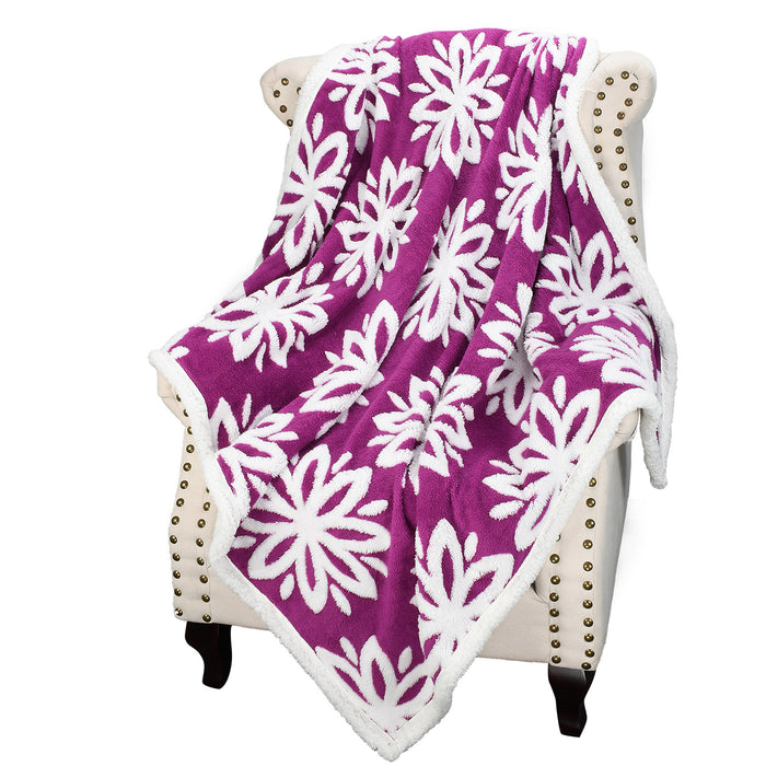 Jacquard Sherpa Throw Blanket