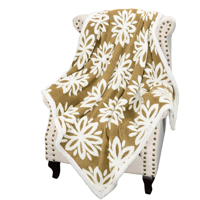 Jacquard Sherpa Throw Blanket