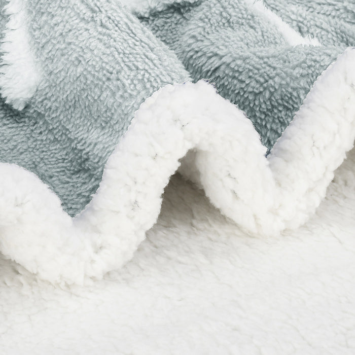 Jacquard Sherpa Throw Blanket