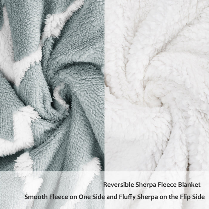 Jacquard Sherpa Throw Blanket