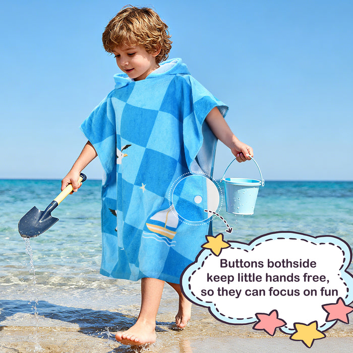 Catalonia Kids Mermaid Hooded Bath Towel for Girls Aged 2-6, 100% Cotton, Absorbent toddler towel poncho, Swim Changing Robe, Sand Proof
