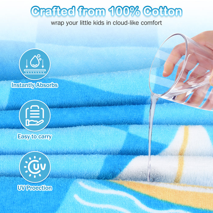 Catalonia Kids Mermaid Hooded Bath Towel for Girls Aged 2-6, 100% Cotton, Absorbent toddler towel poncho, Swim Changing Robe, Sand Proof