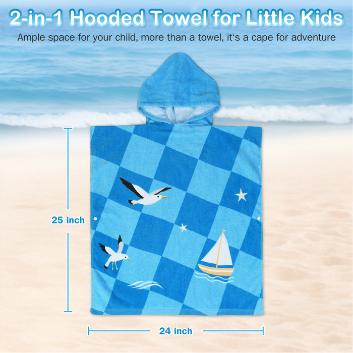 Catalonia Kids Mermaid Hooded Bath Towel for Girls Aged 2-6, 100% Cotton, Absorbent toddler towel poncho, Swim Changing Robe, Sand Proof