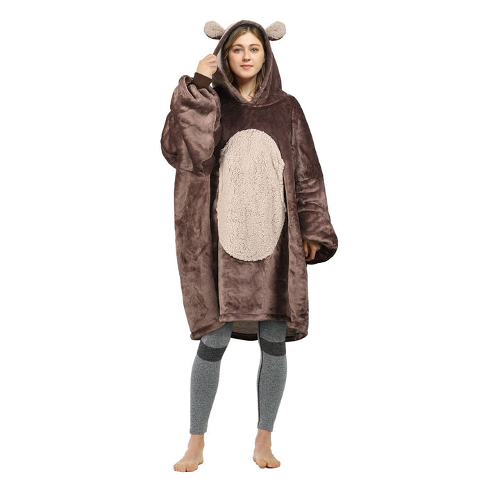 Animal World Sherpa Oversize Hoodie Blanket