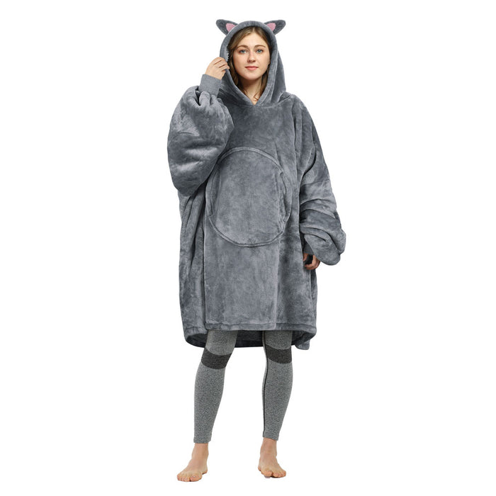 Animal World Sherpa Oversize Hoodie Blanket