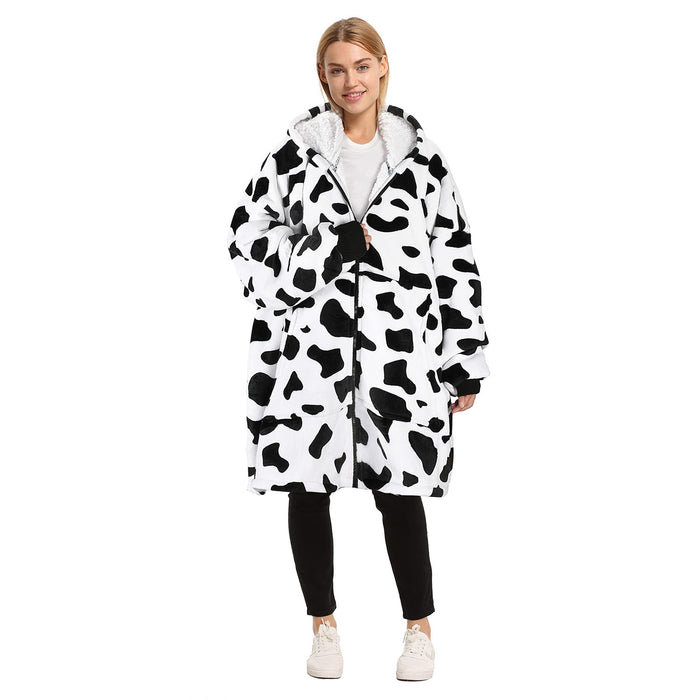 Full Zip Up Sherpa Oversize Hoodie Jacket