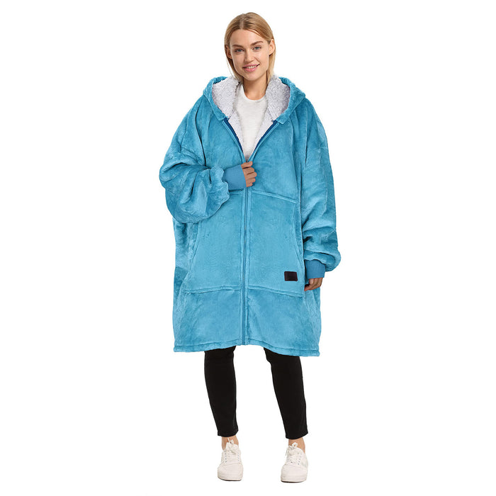 Full Zip Up Sherpa Oversize Hoodie Jacket