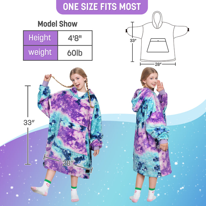Kids All Season Fleece Oversized Hoodie Blanket