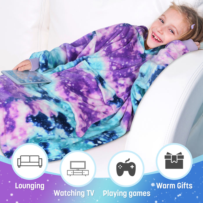Kids All Season Fleece Oversized Hoodie Blanket