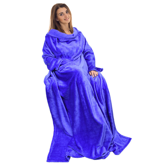 Fleece Wearable Blanket With Sleeve