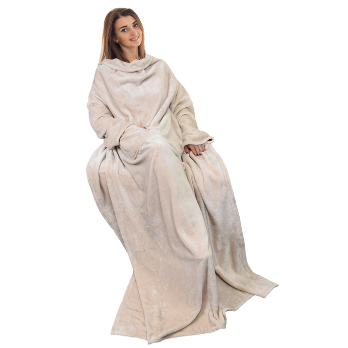 Fleece Wearable Blanket With Sleeve