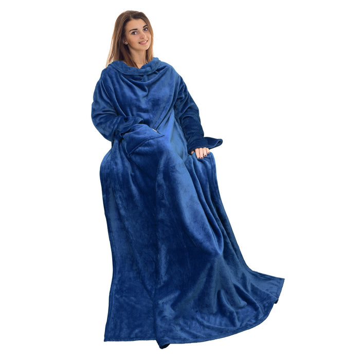 Fleece Wearable Blanket With Sleeve
