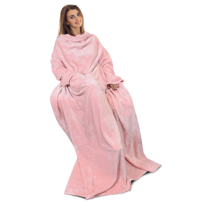 Fleece Wearable Blanket With Sleeve