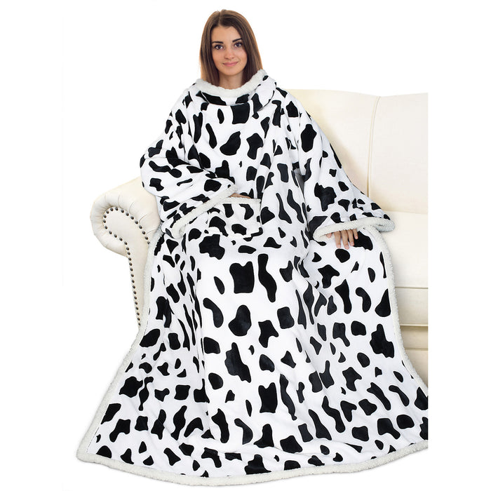 Classic Sherpa Wearable Blanket With Sleeve