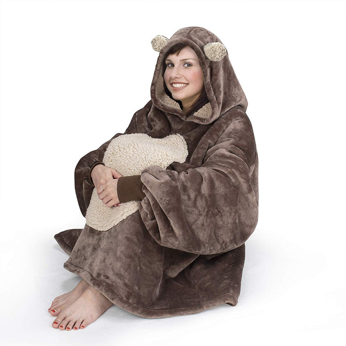 Animal World Sherpa Oversize Hoodie Blanket