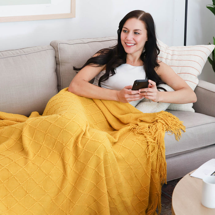 Acrylic Leisure Knitted Throw