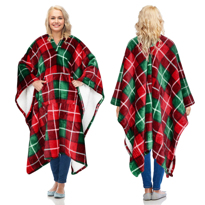 Sherpa Wearable Blanket Poncho