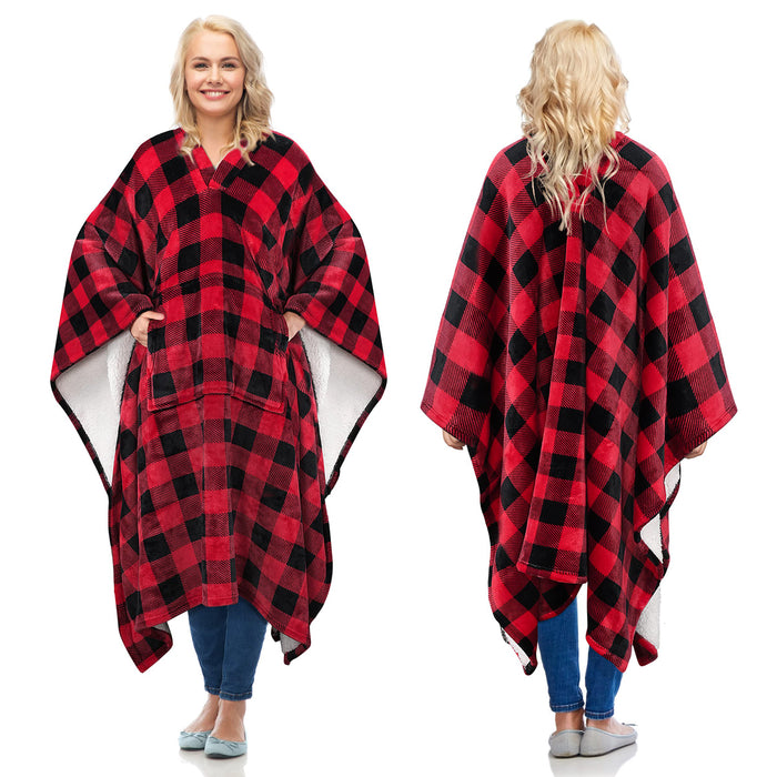 Sherpa Wearable Blanket Poncho