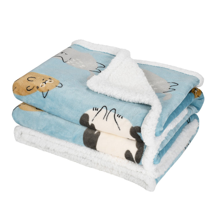 Animal Kingdom  Sherpa Throw Blanket