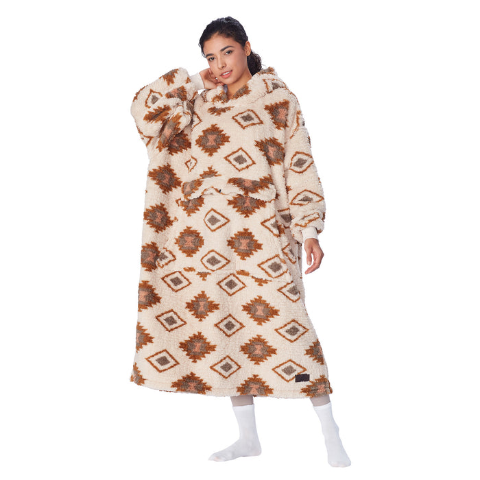 Extra Long Fluffy Sherpa Oversize Hoodie Blanket