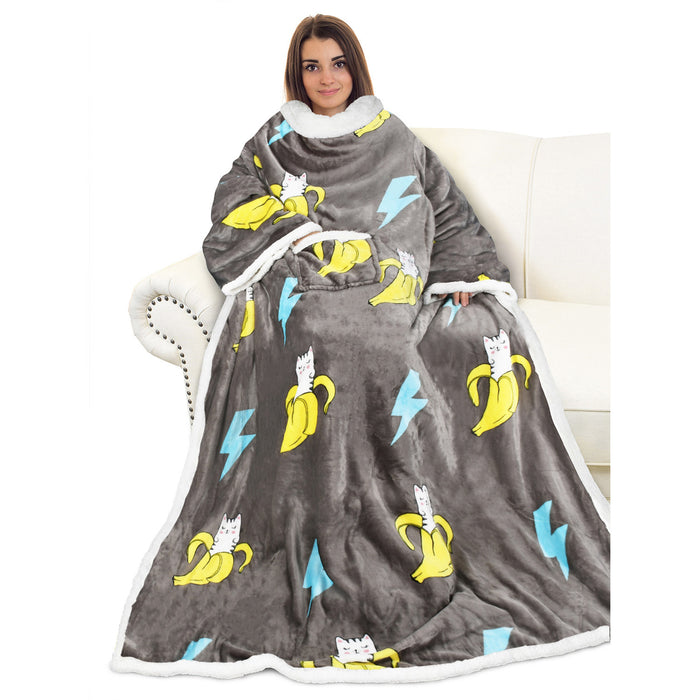 Animal Kingdom Sherpa Wearable Blanket With Sleeve