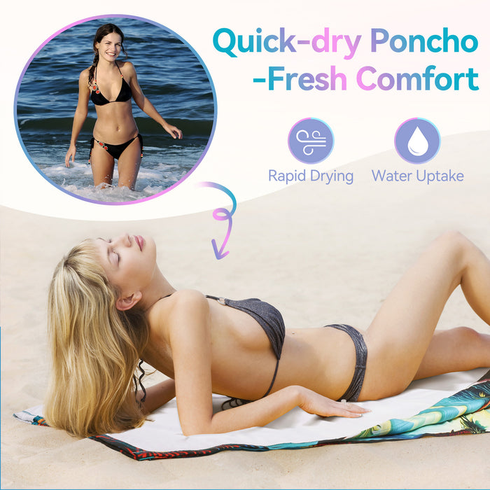 Microfiber Sand-Free Beach Towel with Hood