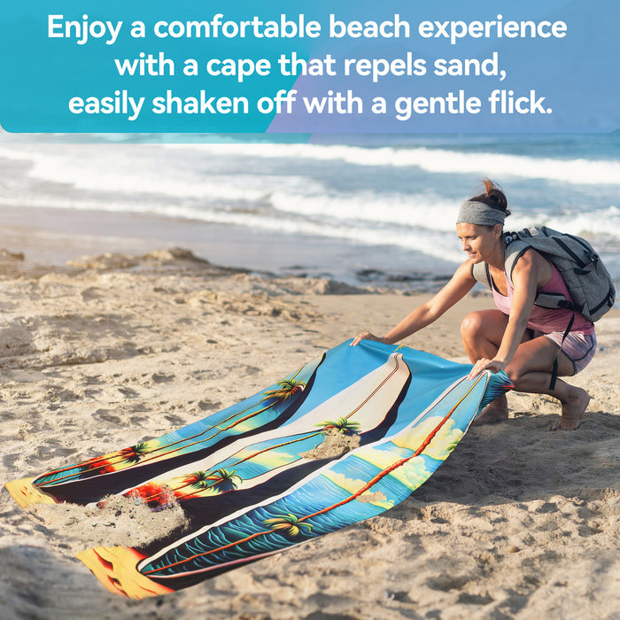 Microfiber Sand-Free Beach Towel with Hood