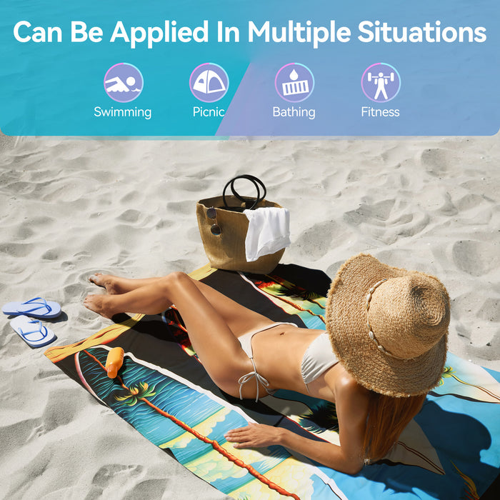 Microfiber Sand-Free Beach Towel with Hood