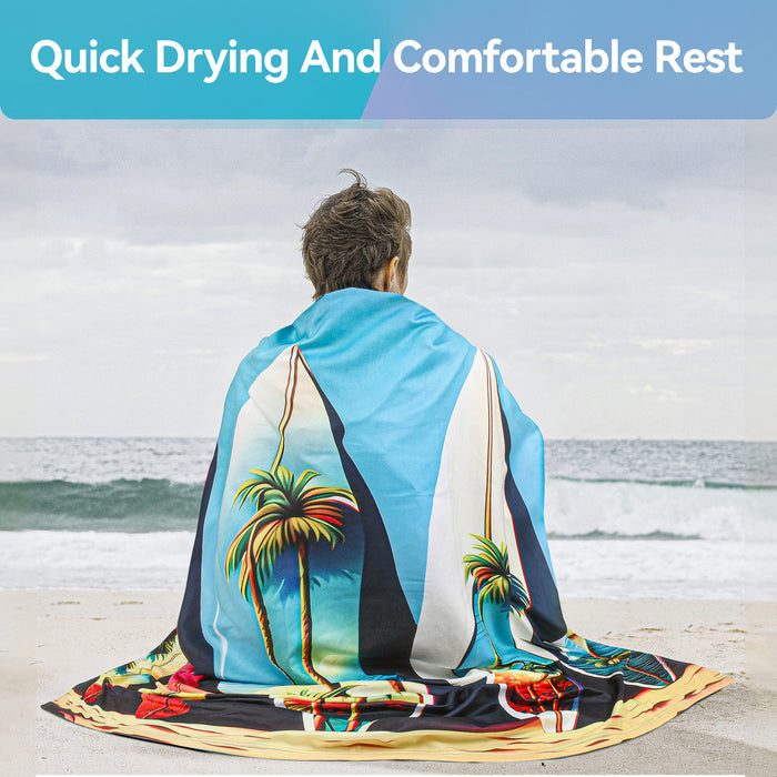 Microfiber Sand-Free Beach Towel with Hood