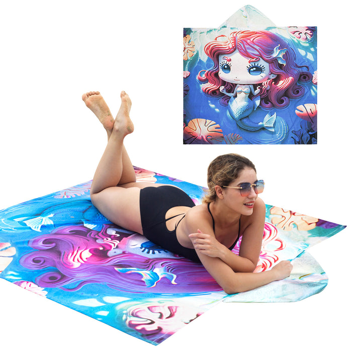 Microfiber Sand-Free Beach Towel with Hood