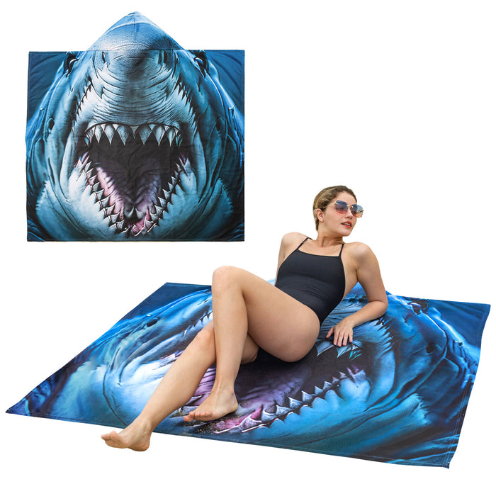 Microfiber Sand-Free Beach Towel with Hood
