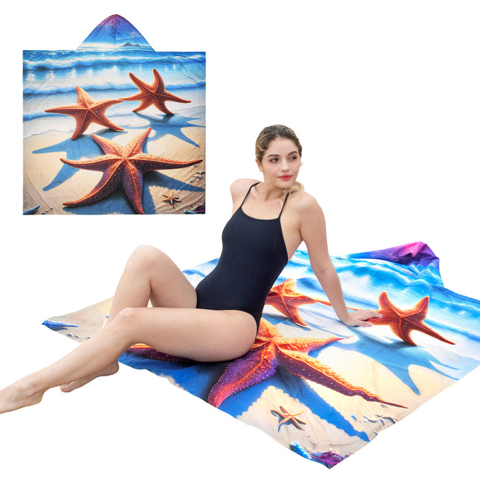 Microfiber Sand-Free Beach Towel with Hood