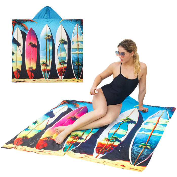 Microfiber Sand-Free Beach Towel with Hood