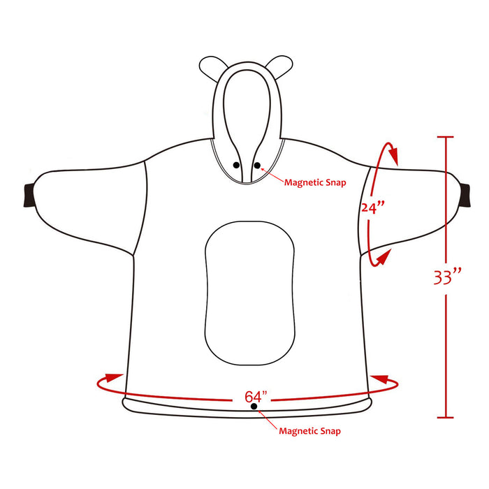 Kid Animal World Sherpa Oversize Hoodie Blanket