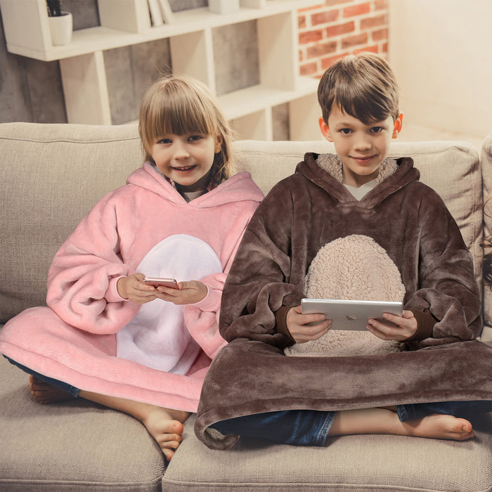 Kid Animal World Sherpa Oversize Hoodie Blanket