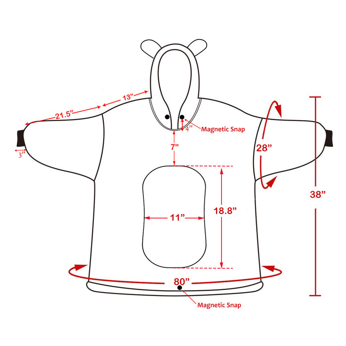 Animal World Sherpa Oversize Hoodie Blanket
