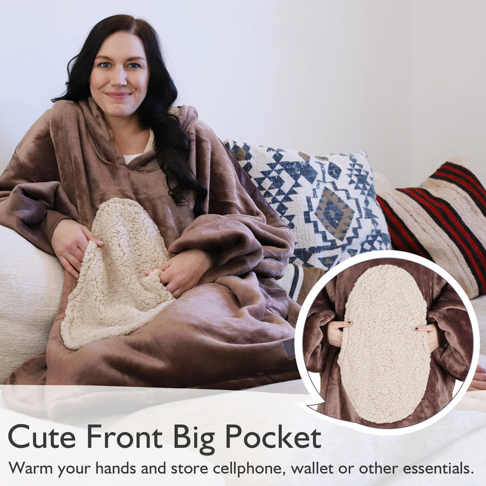 Animal World Sherpa Oversize Hoodie Blanket