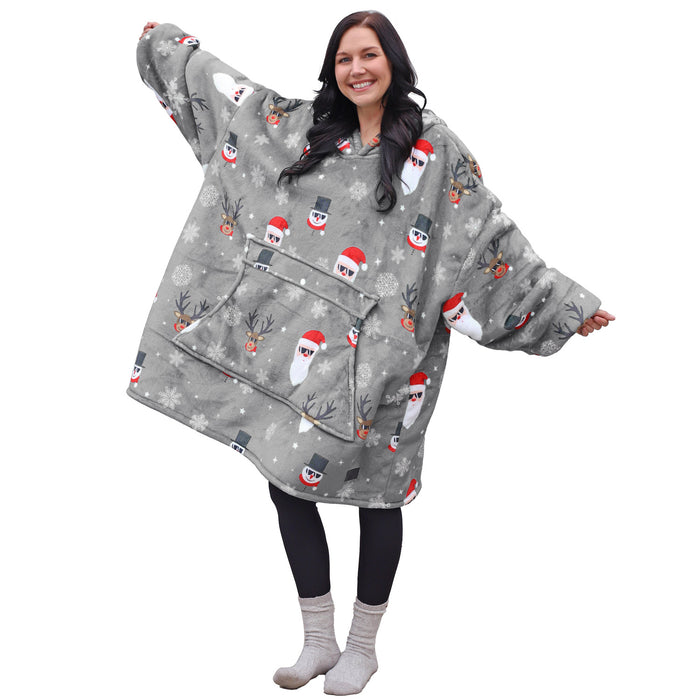Christmas Spirit Sherpa Oversize Hoodie Blanket