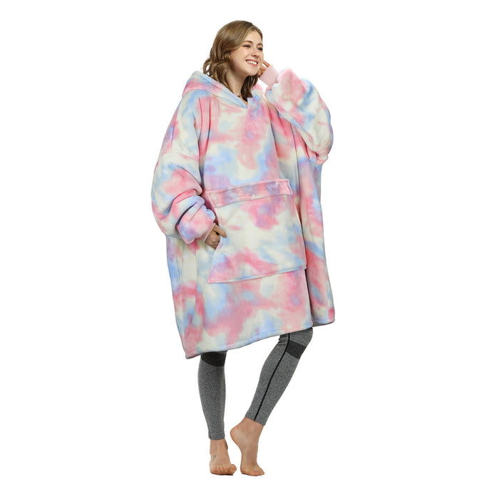 Funny Pattern Sherpa Oversize Hoodie Blanket