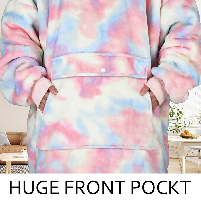 Funny Pattern Sherpa Oversize Hoodie Blanket