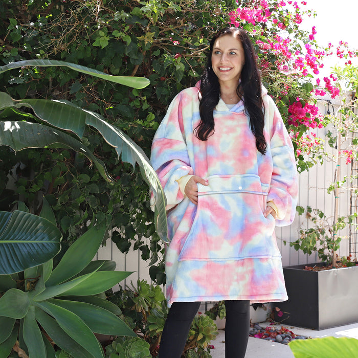 Funny Pattern Sherpa Oversize Hoodie Blanket