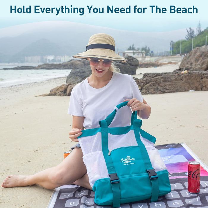 Large Beach Tote Bag with Cooler