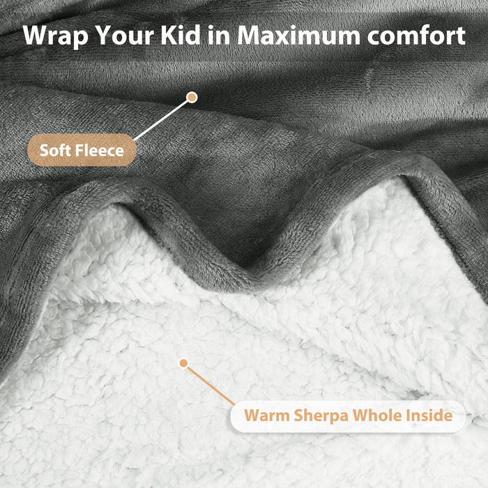 Kid Classic Sherpa Oversize Hoodie Blanket