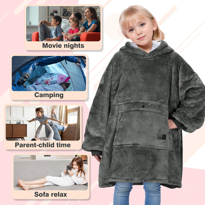 Kid Classic Sherpa Oversize Hoodie Blanket