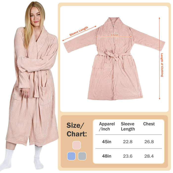 All Season Soft Chenille Womens Bathrobe